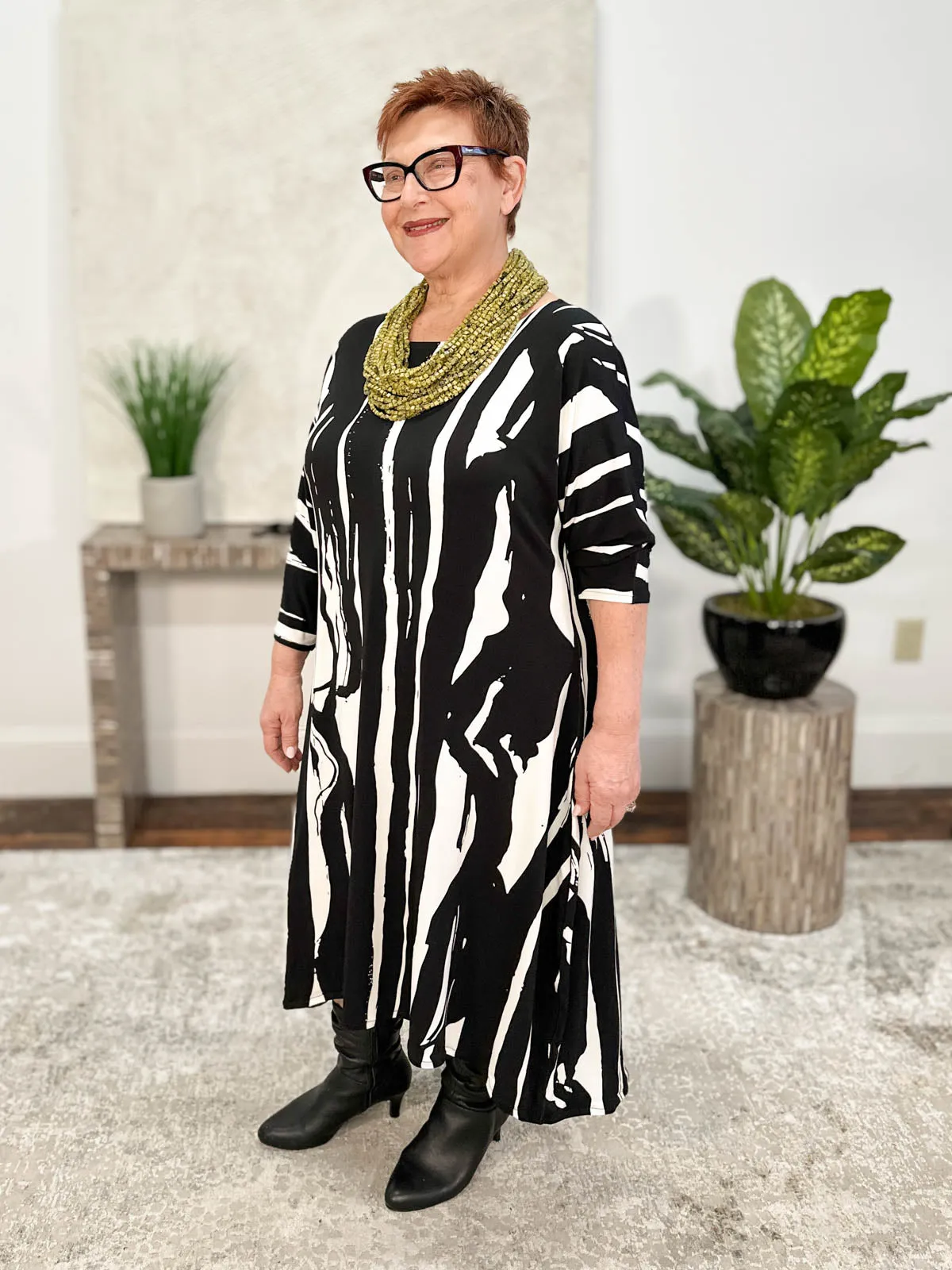 Dolman Sleeve Loose Long Dress, Salidad