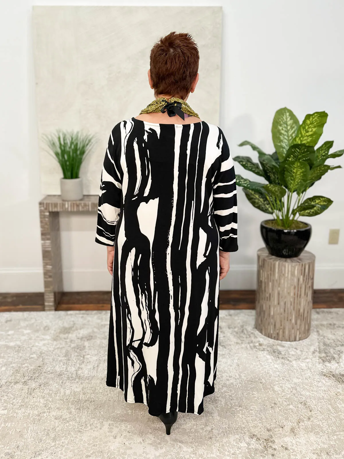 Dolman Sleeve Loose Long Dress, Salidad