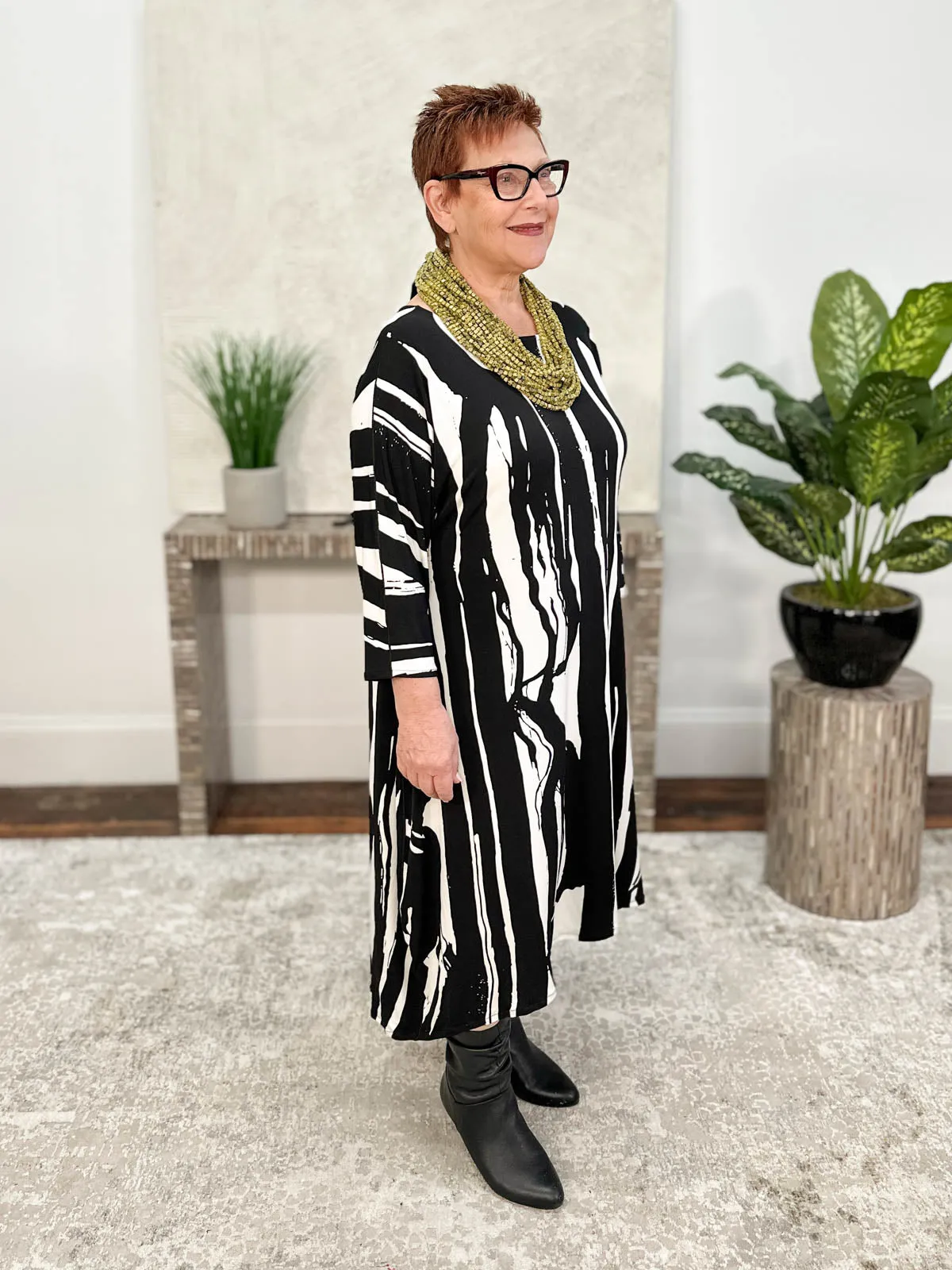 Dolman Sleeve Loose Long Dress, Salidad