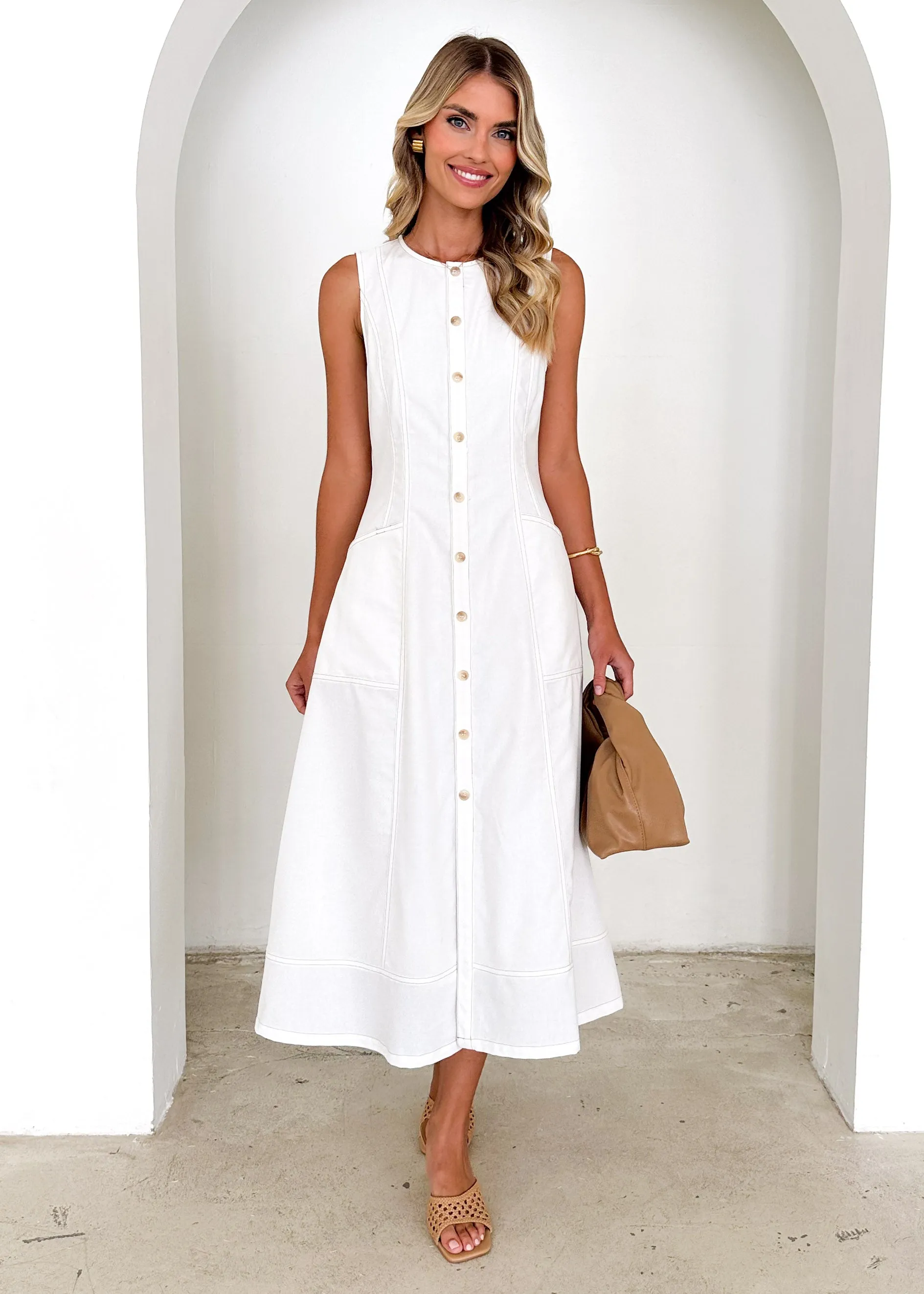 Drifter Midi Dress - Off White
