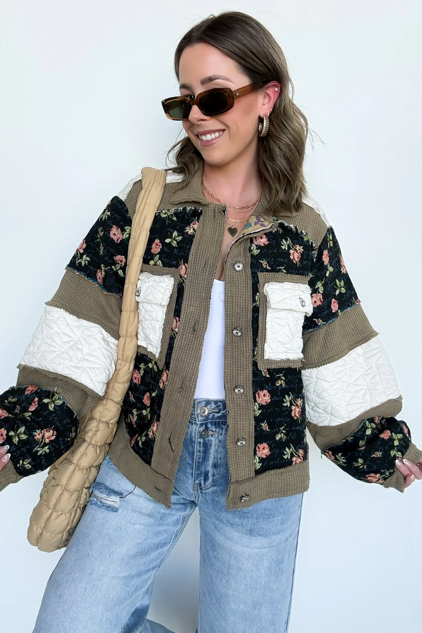 Effortless Escape Floral Patched Jacket