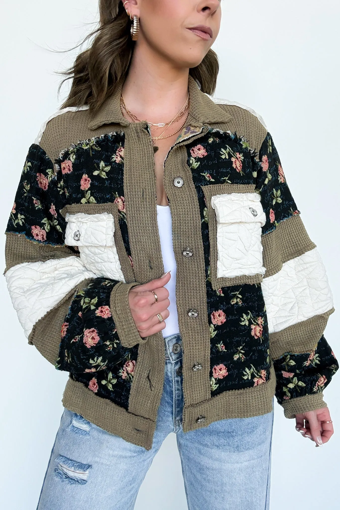 Effortless Escape Floral Patched Jacket