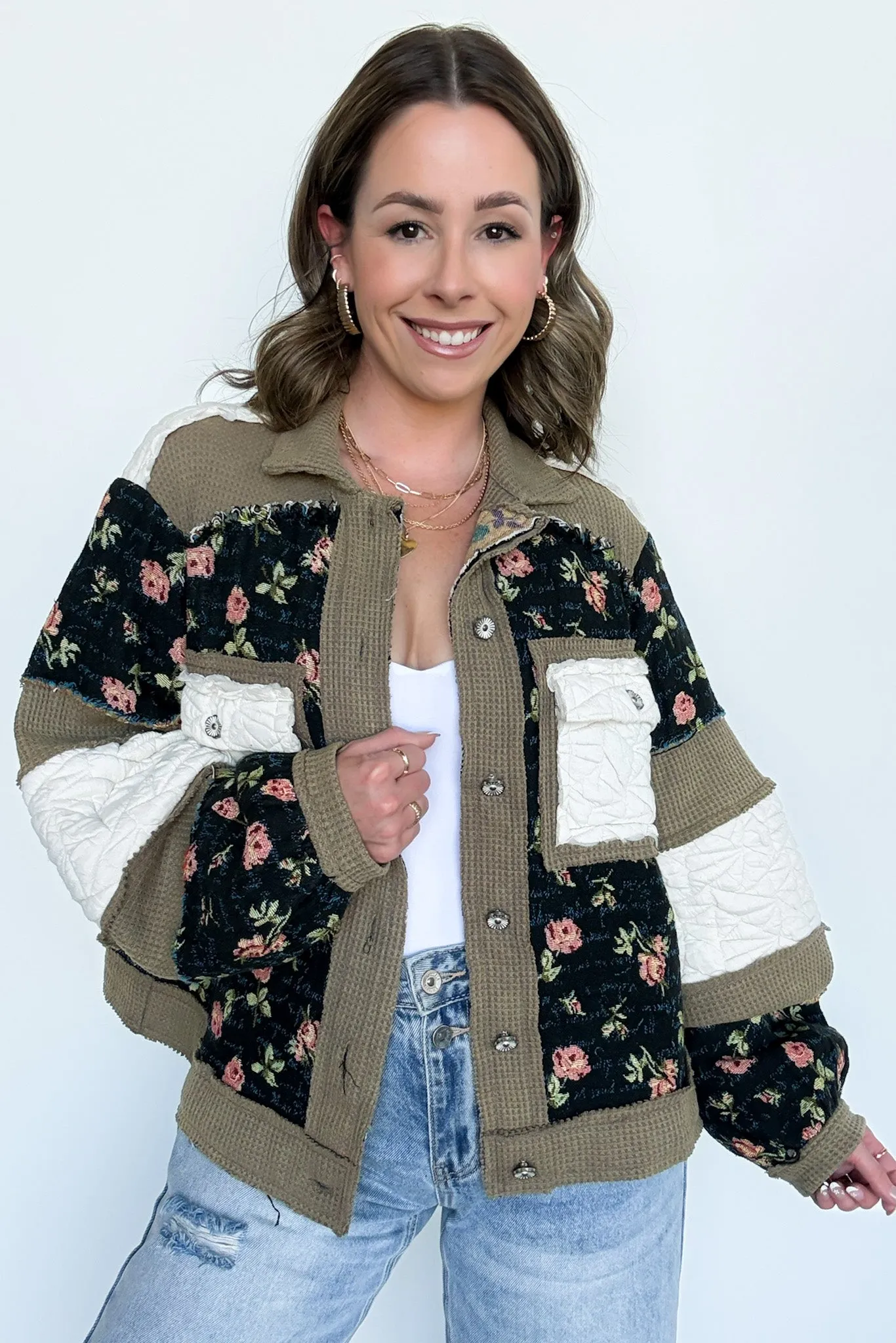 Effortless Escape Floral Patched Jacket
