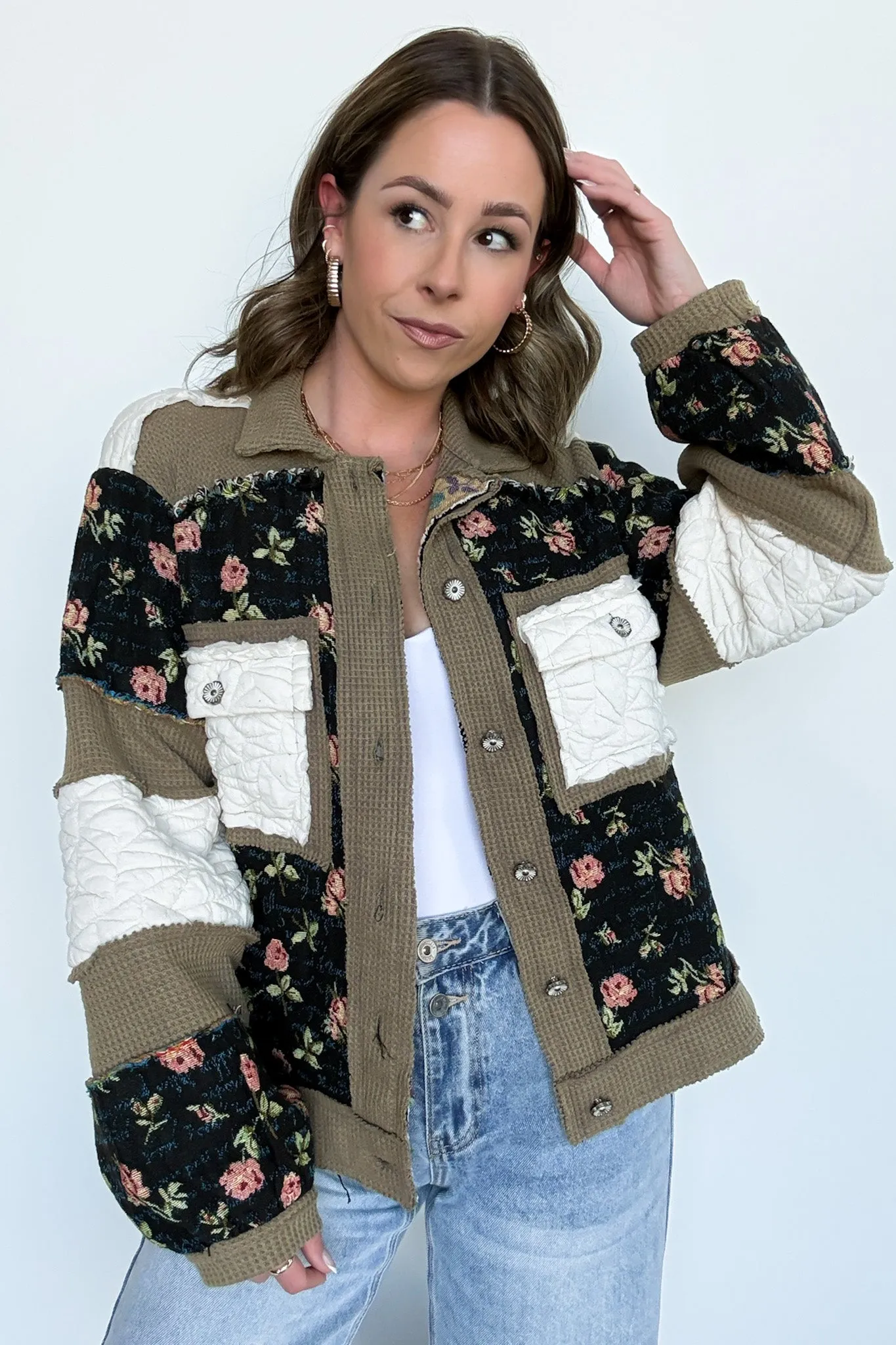 Effortless Escape Floral Patched Jacket