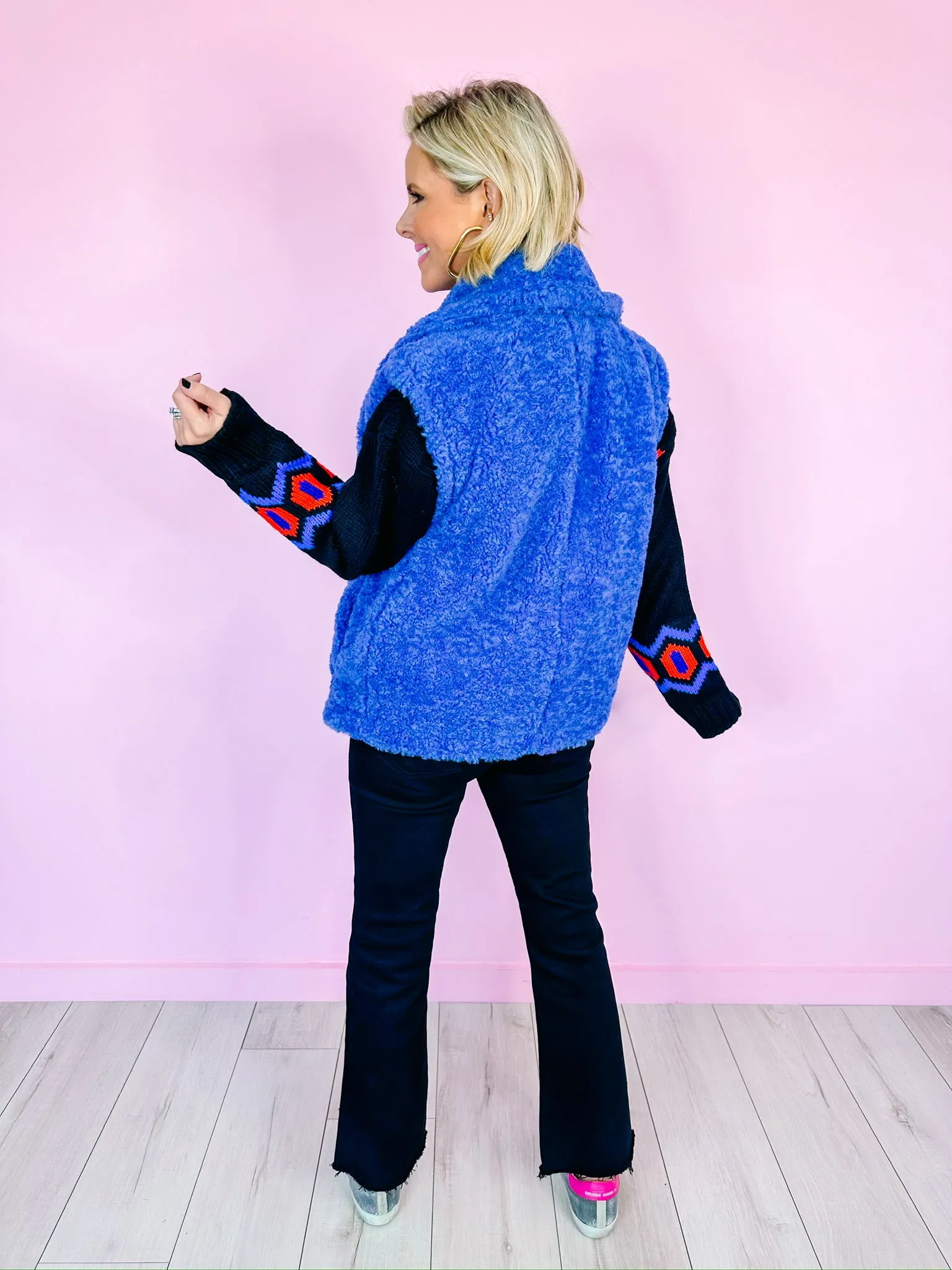 EFFORTLESS YOU ELECTRIC BLUE SHERPA VEST