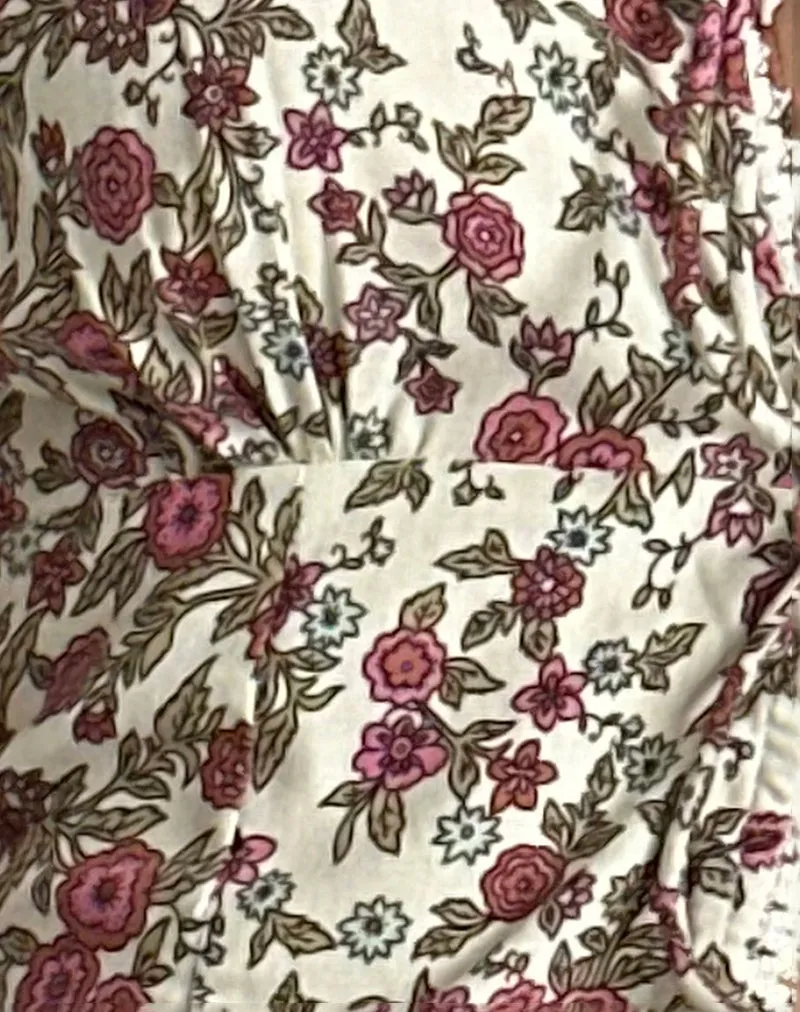 Esau Tie Front Top in Vintage Bloom Ivory