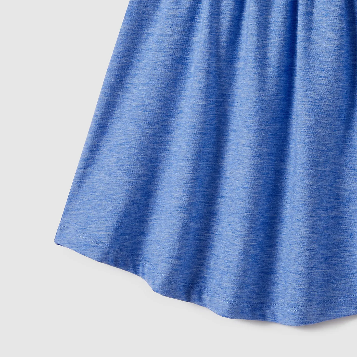 Family Matching Curved Hem Solid Tank Dresses and Colorblock Short-sleeve Polo Shirts Sets