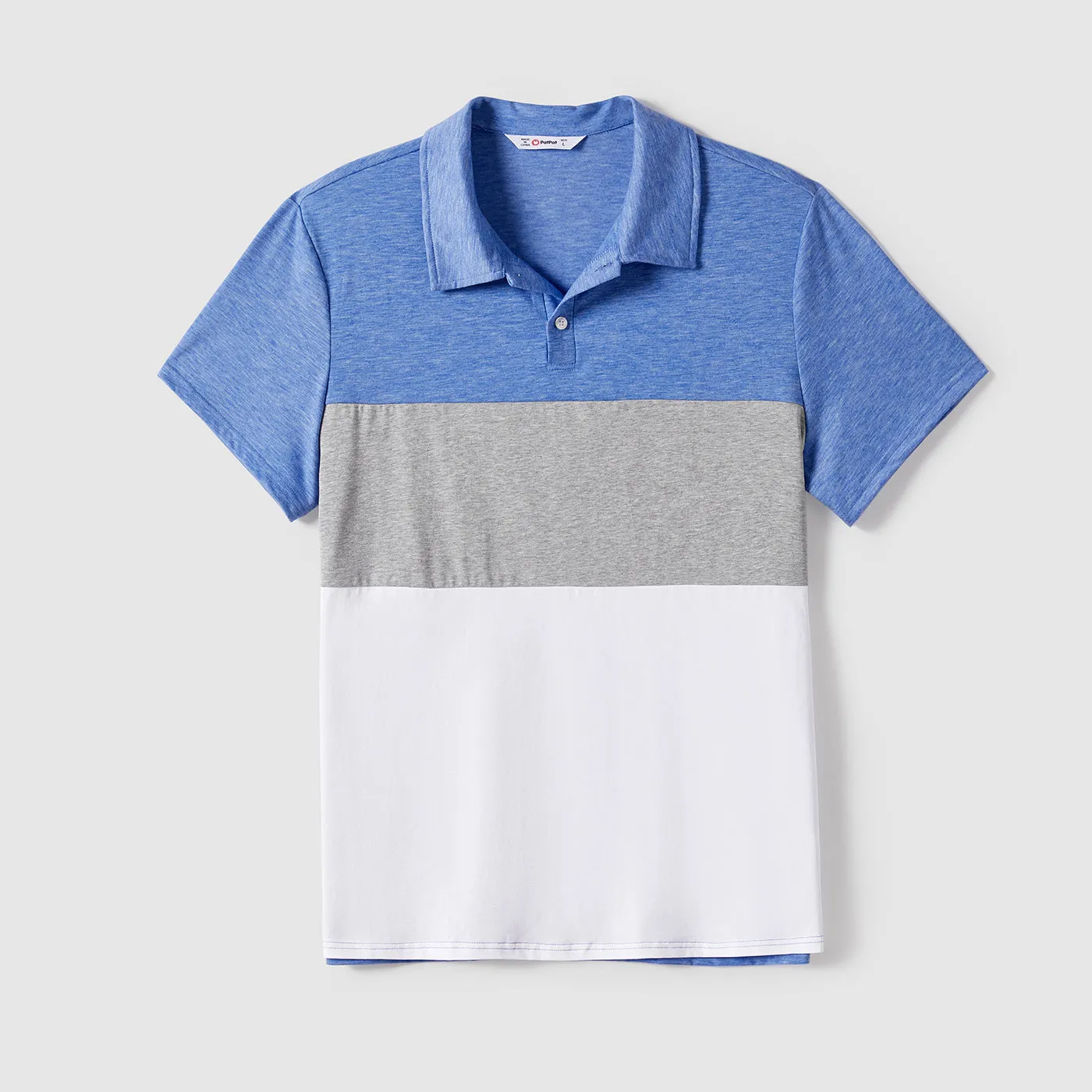 Family Matching Curved Hem Solid Tank Dresses and Colorblock Short-sleeve Polo Shirts Sets