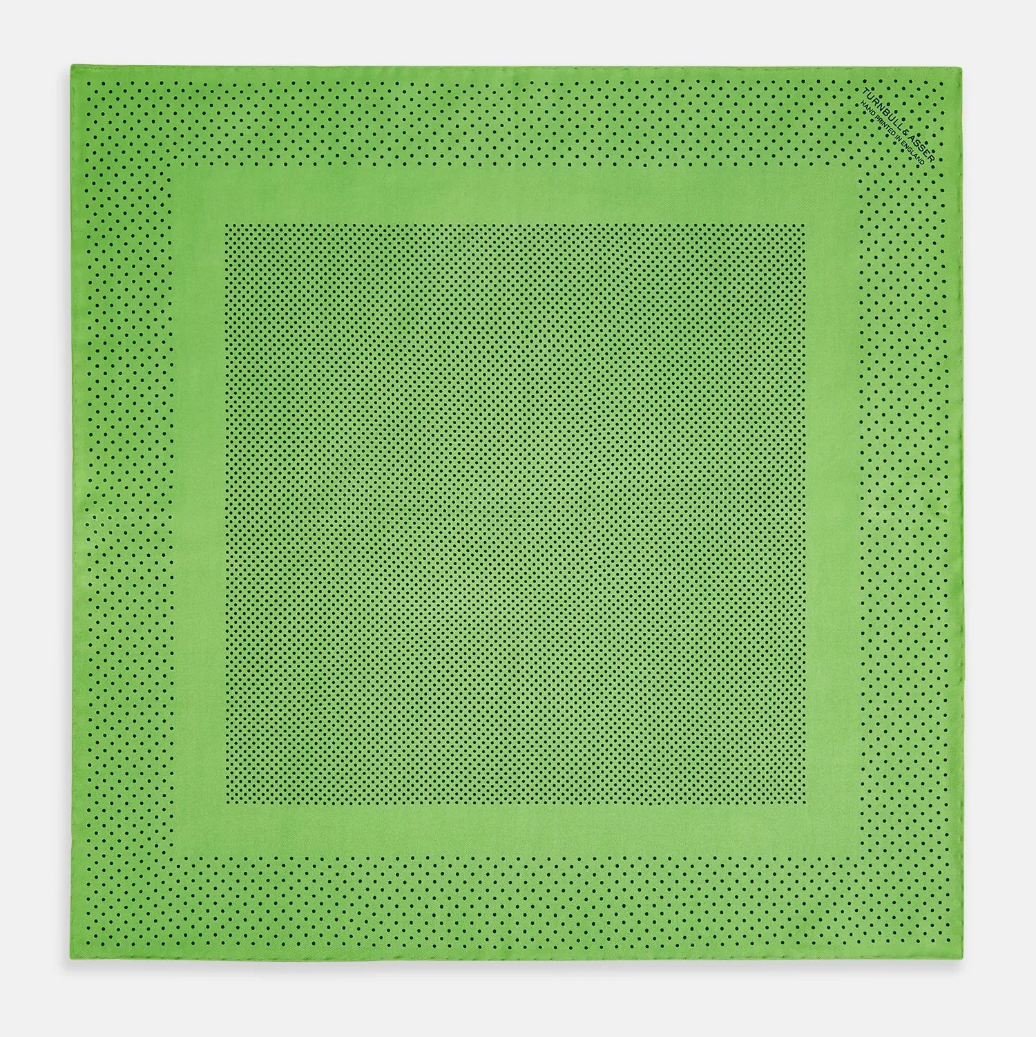 Fern Green Dot Silk Pocket Square