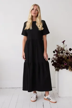 Fika Harlow Black T-Shirt Midi Dress
