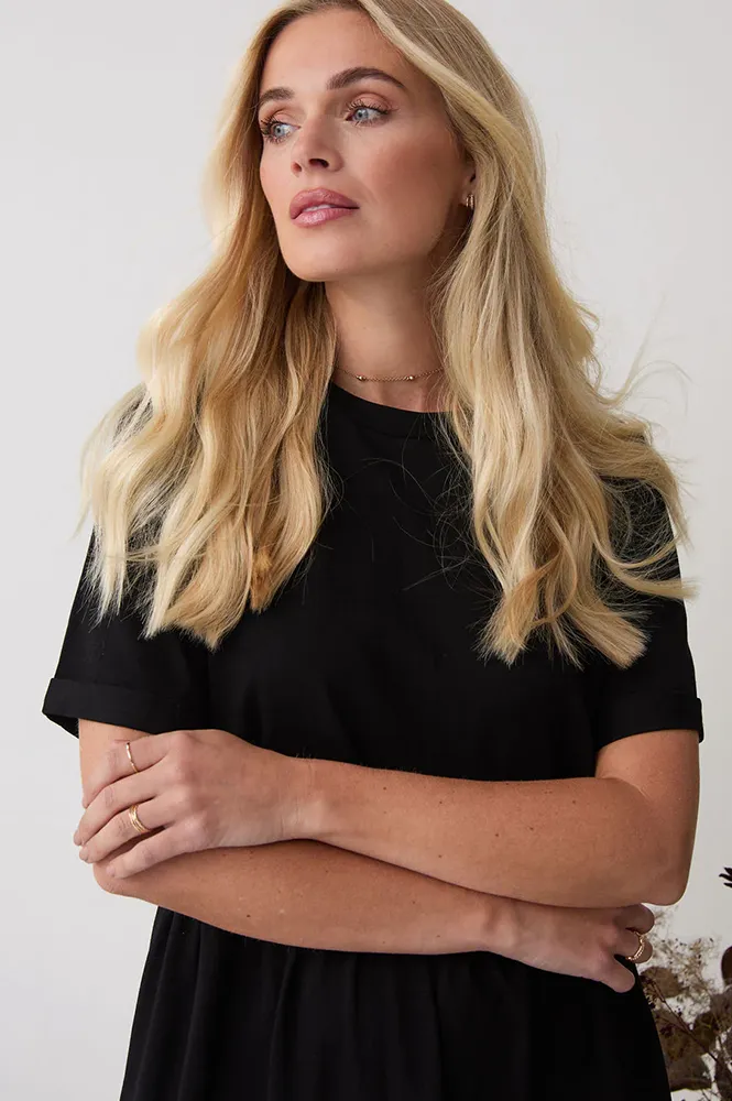 Fika Harlow Black T-Shirt Midi Dress
