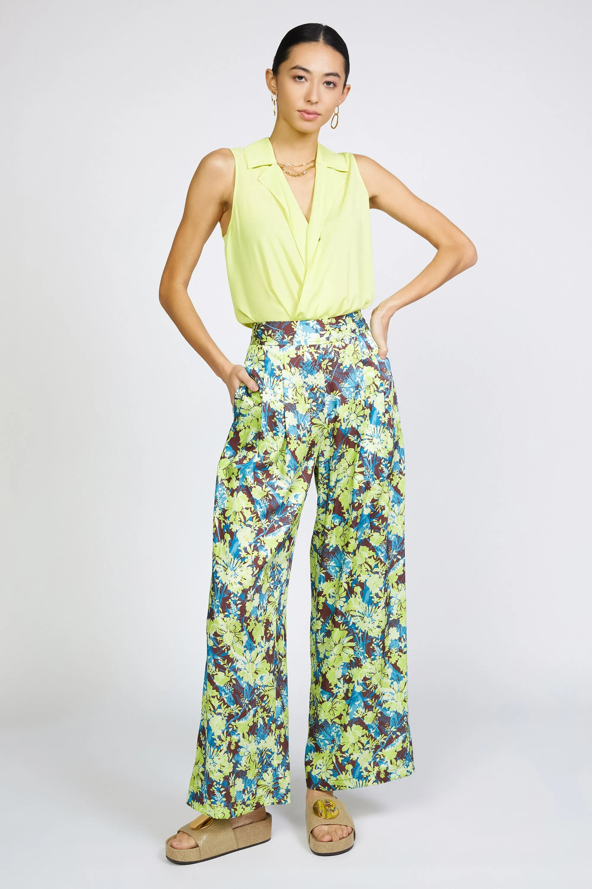 Floral Print Wide Pants