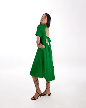Green Backless Midi Dress