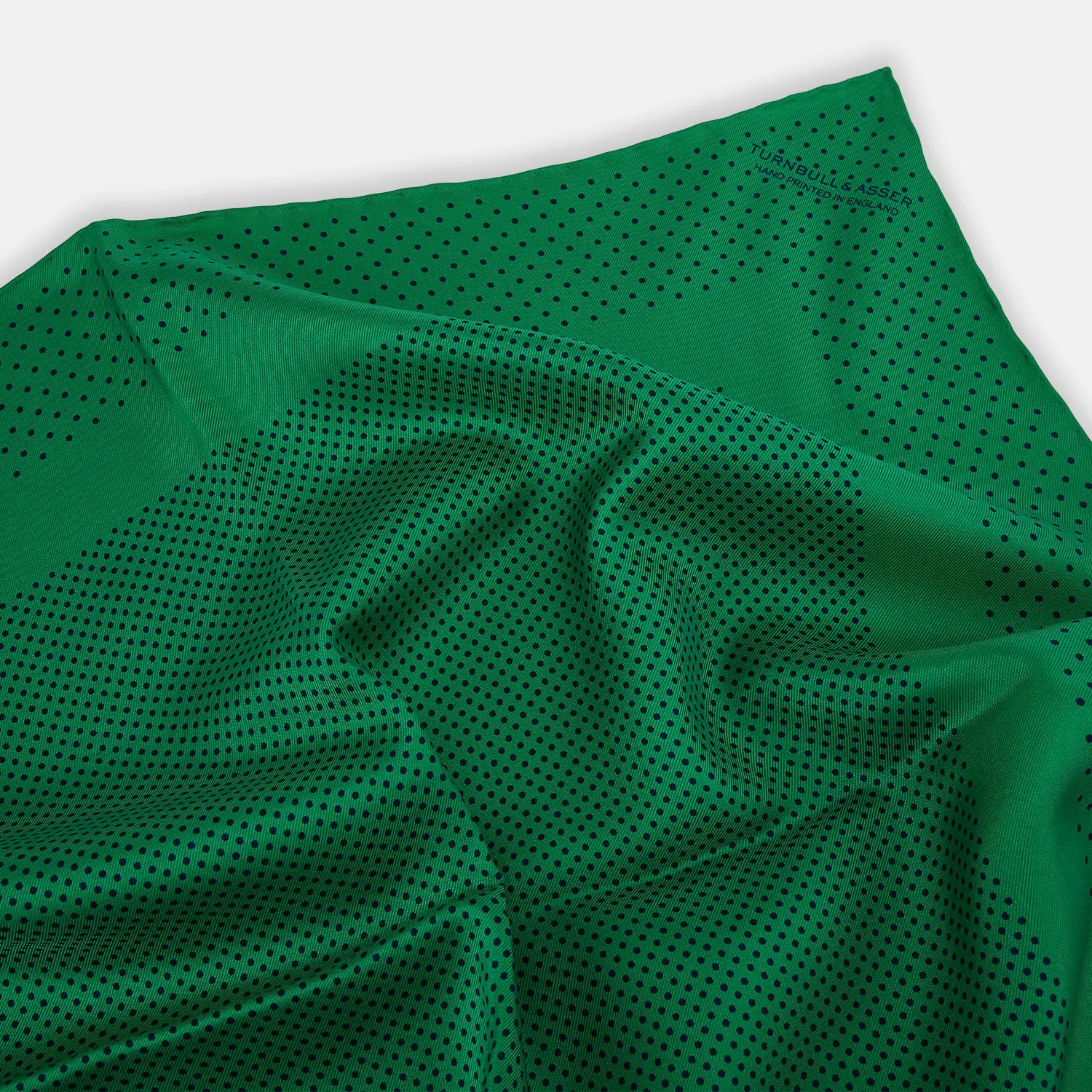 Green Dot Silk Pocket Square