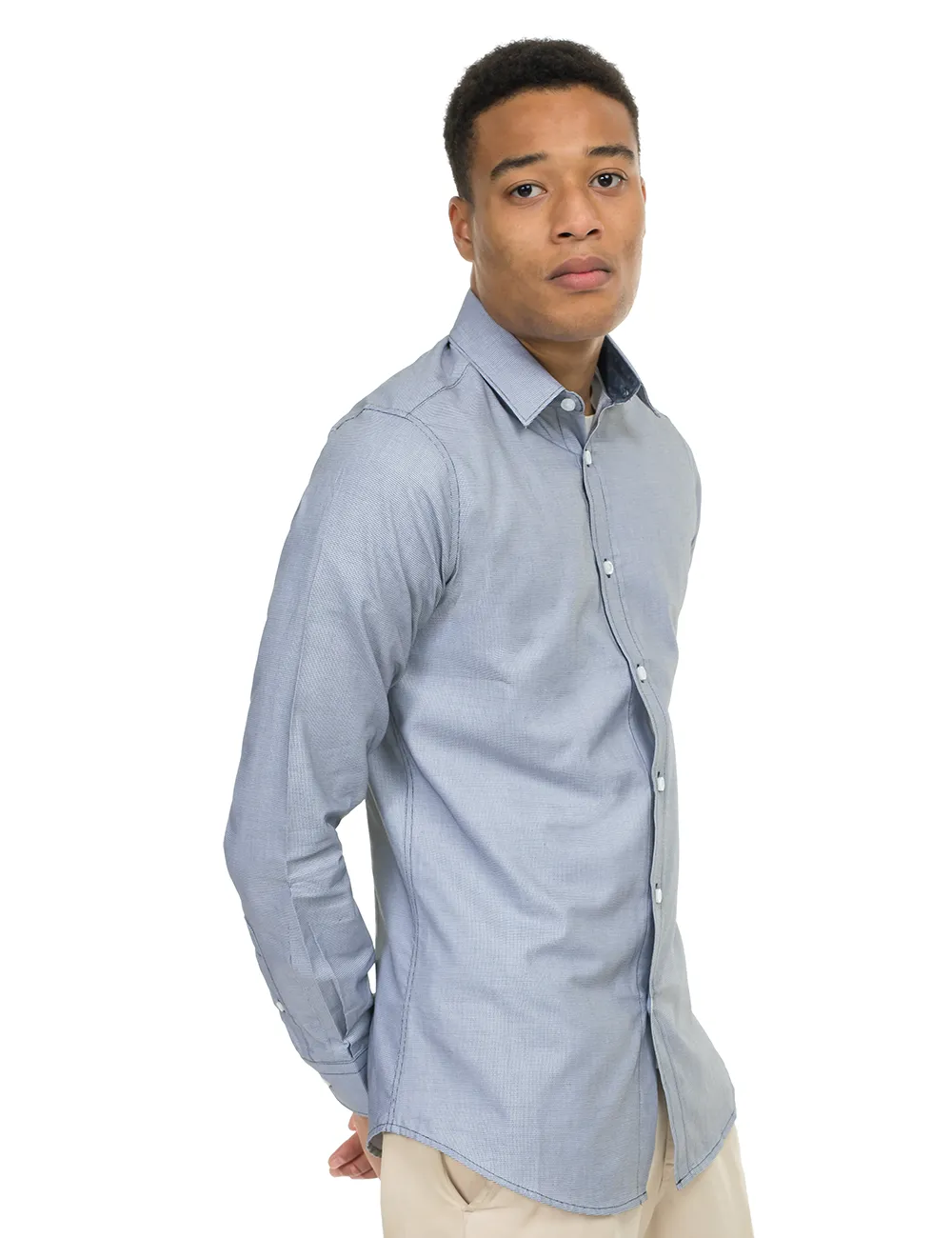 Grey Textured Button up Shirt