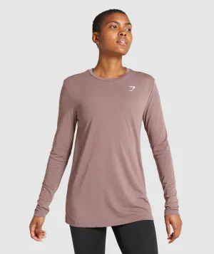 Gymshark Training Oversized Long Sleeve Tee - Taupe