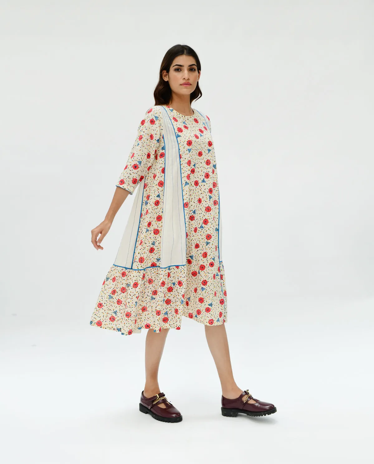 Handblock Printed Midi Dress