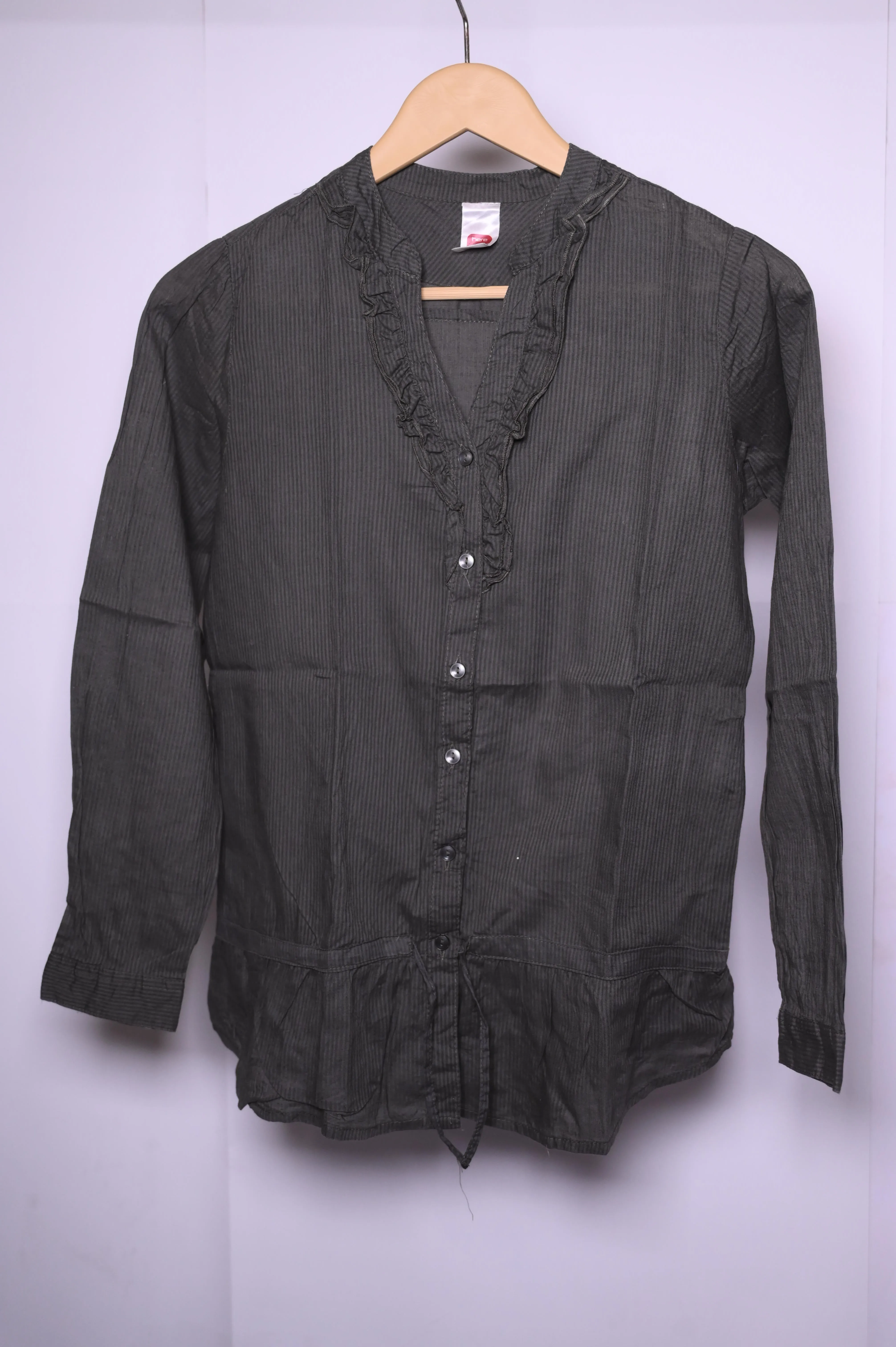 Here   There Brown & Black Stripes Blouse