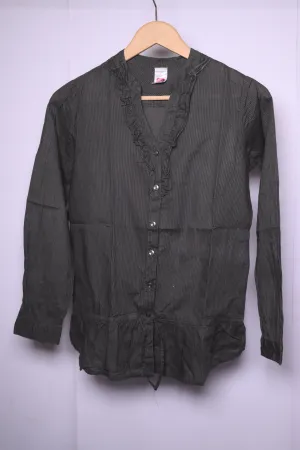Here   There Brown & Black Stripes Blouse