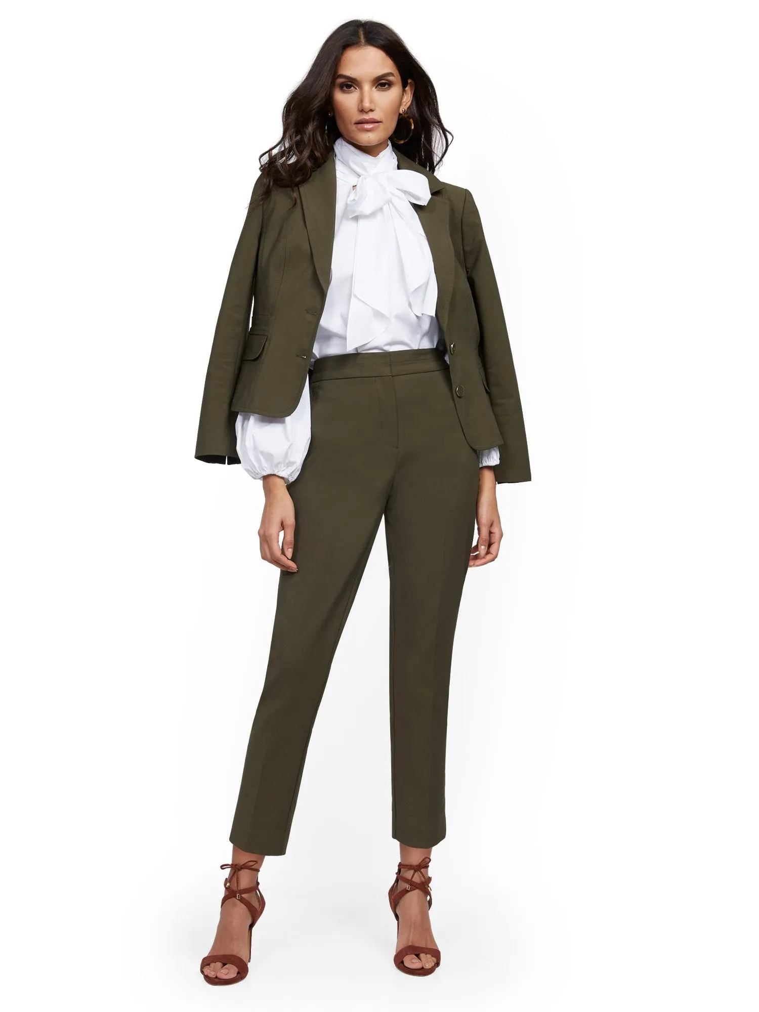 High-Waisted Ankle Pant - Modern Fit - All-Season Stretch - 7th Avenue