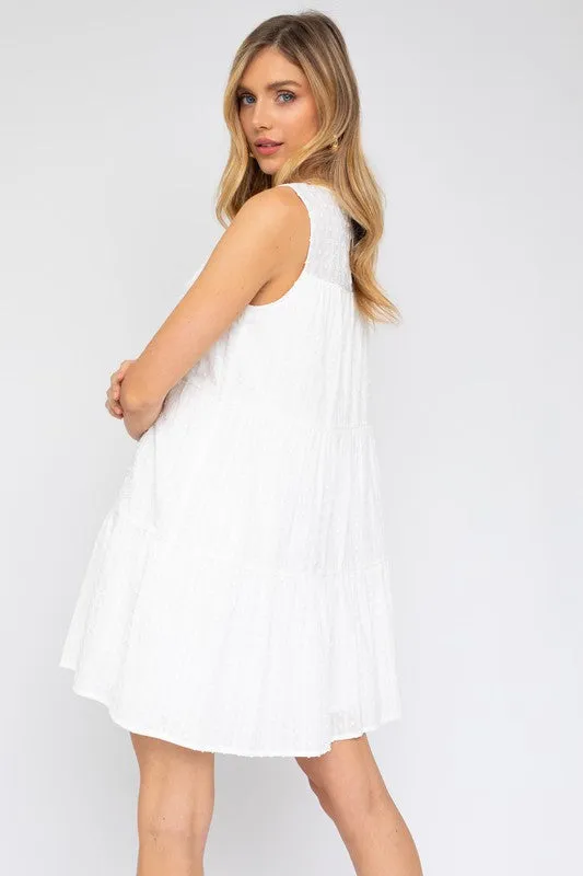 Hopeful Dreams Sleeveless White Mini Dress