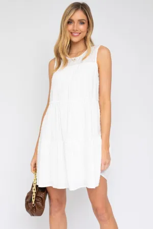 Hopeful Dreams Sleeveless White Mini Dress