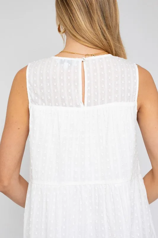 Hopeful Dreams Sleeveless White Mini Dress
