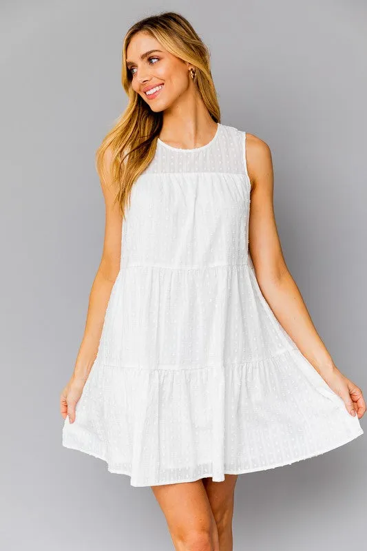 Hopeful Dreams Sleeveless White Mini Dress