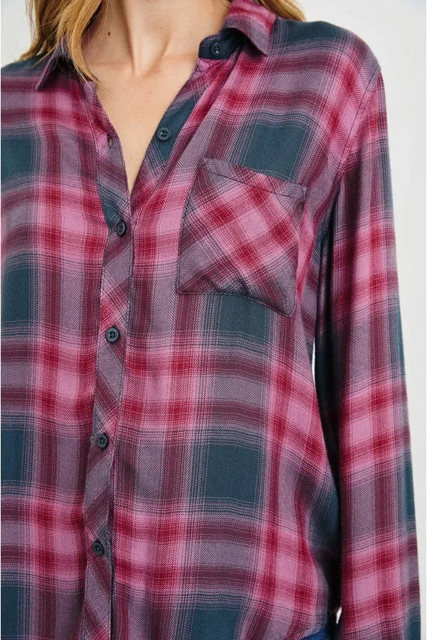 Hunter Shirt - Dusty Mauve Evergreen