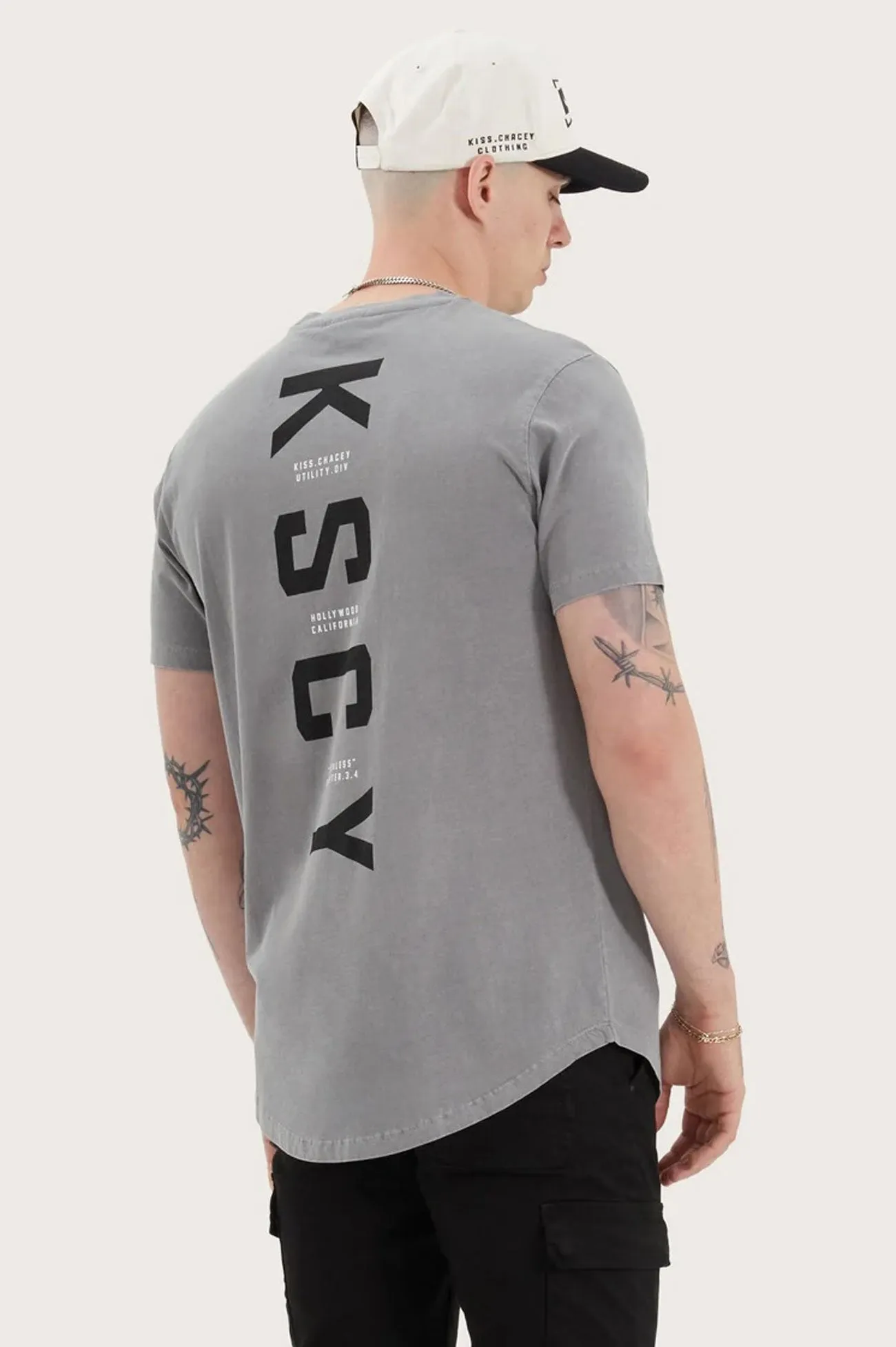 Ilment Dual Curved Tee Pigment Frost Grey