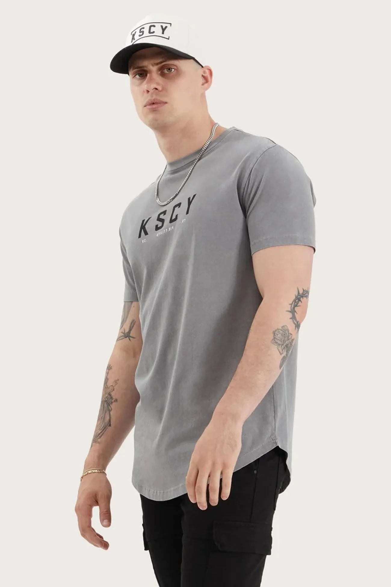 Ilment Dual Curved Tee Pigment Frost Grey
