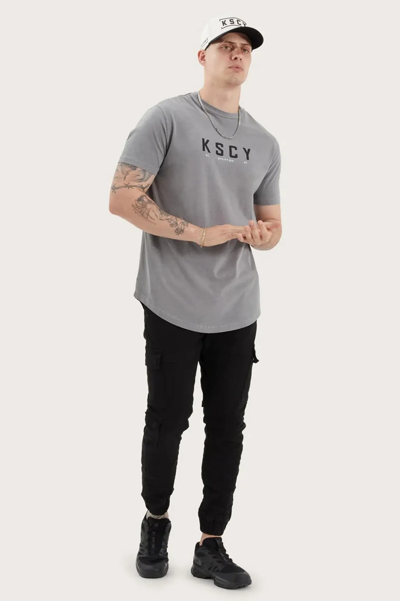 Ilment Dual Curved Tee Pigment Frost Grey
