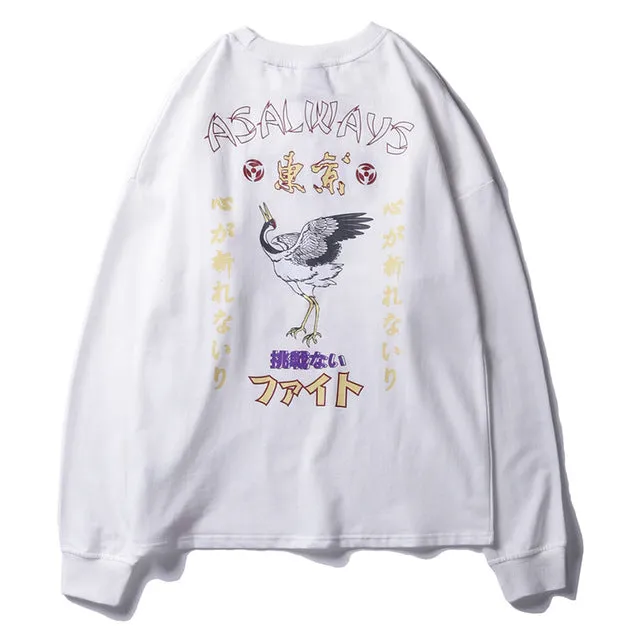 Japanese Style bird sweatshirt