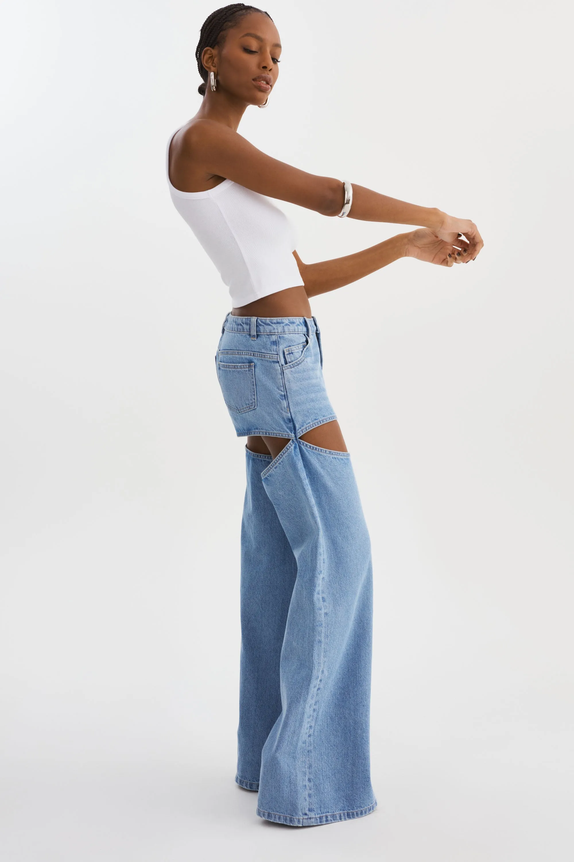JAYLENE | Denim Cut-Out Jeans