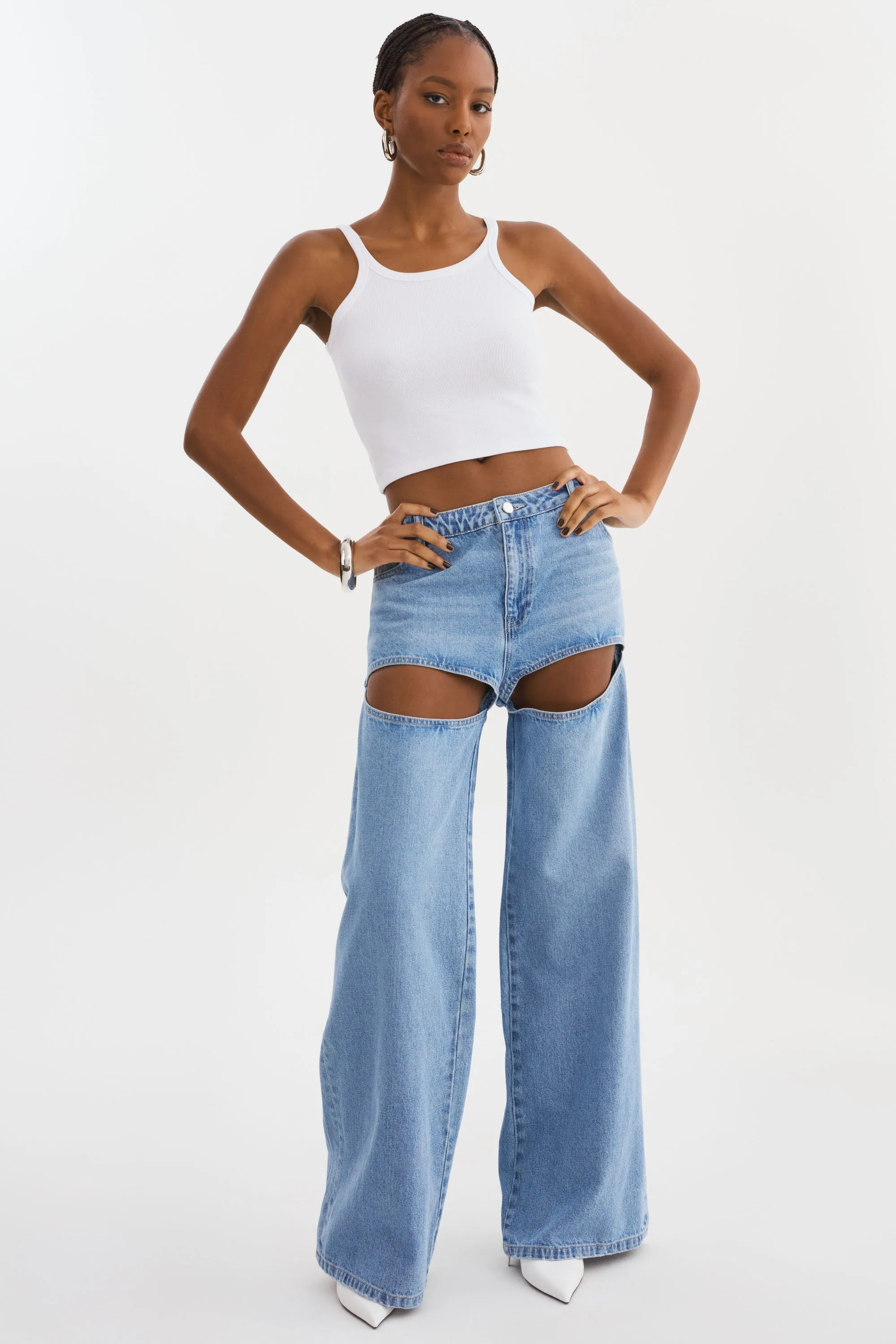 JAYLENE | Denim Cut-Out Jeans