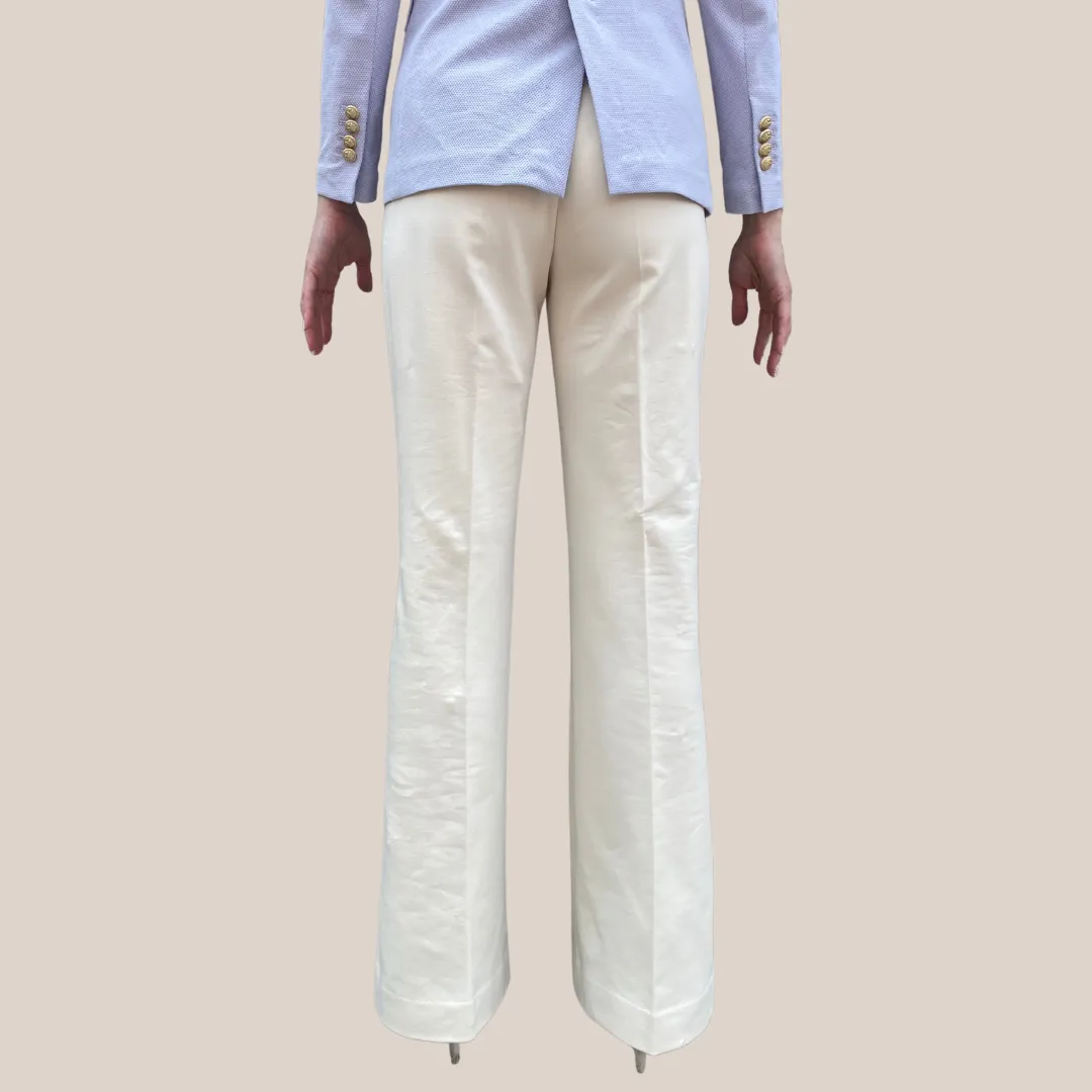 Jersey Pique Boot Cut Pant - Cream