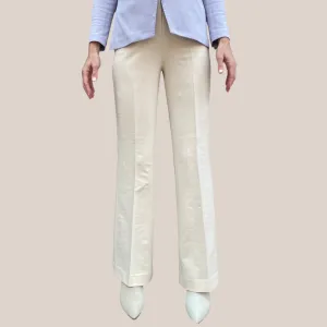 Jersey Pique Boot Cut Pant - Cream