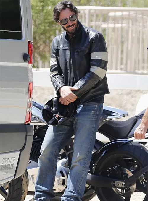 Keanu Reeves Motorcycle Style Leather Jacket by TJS