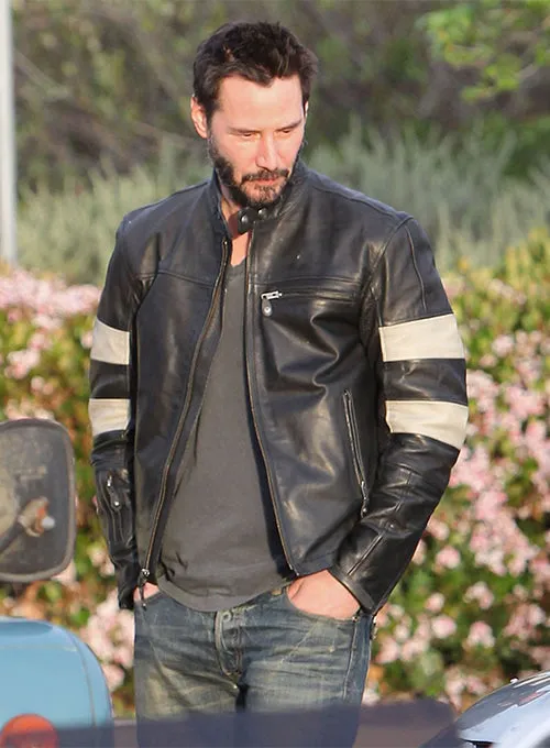 Keanu Reeves Motorcycle Style Leather Jacket by TJS