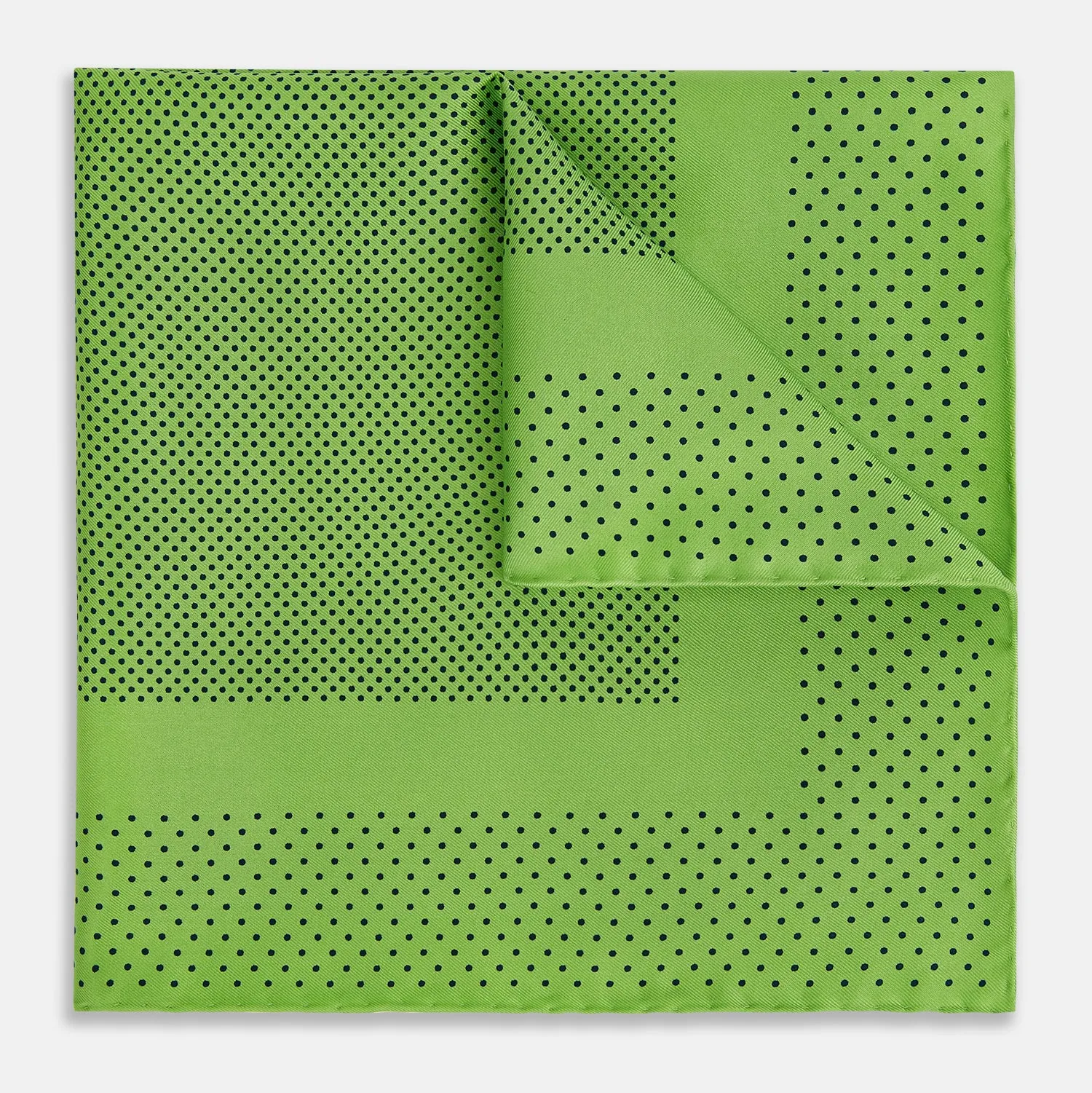 Kelly Green Dot Silk Pocket Square