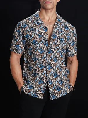 Knight Blue Multicolor Pockets Shirt