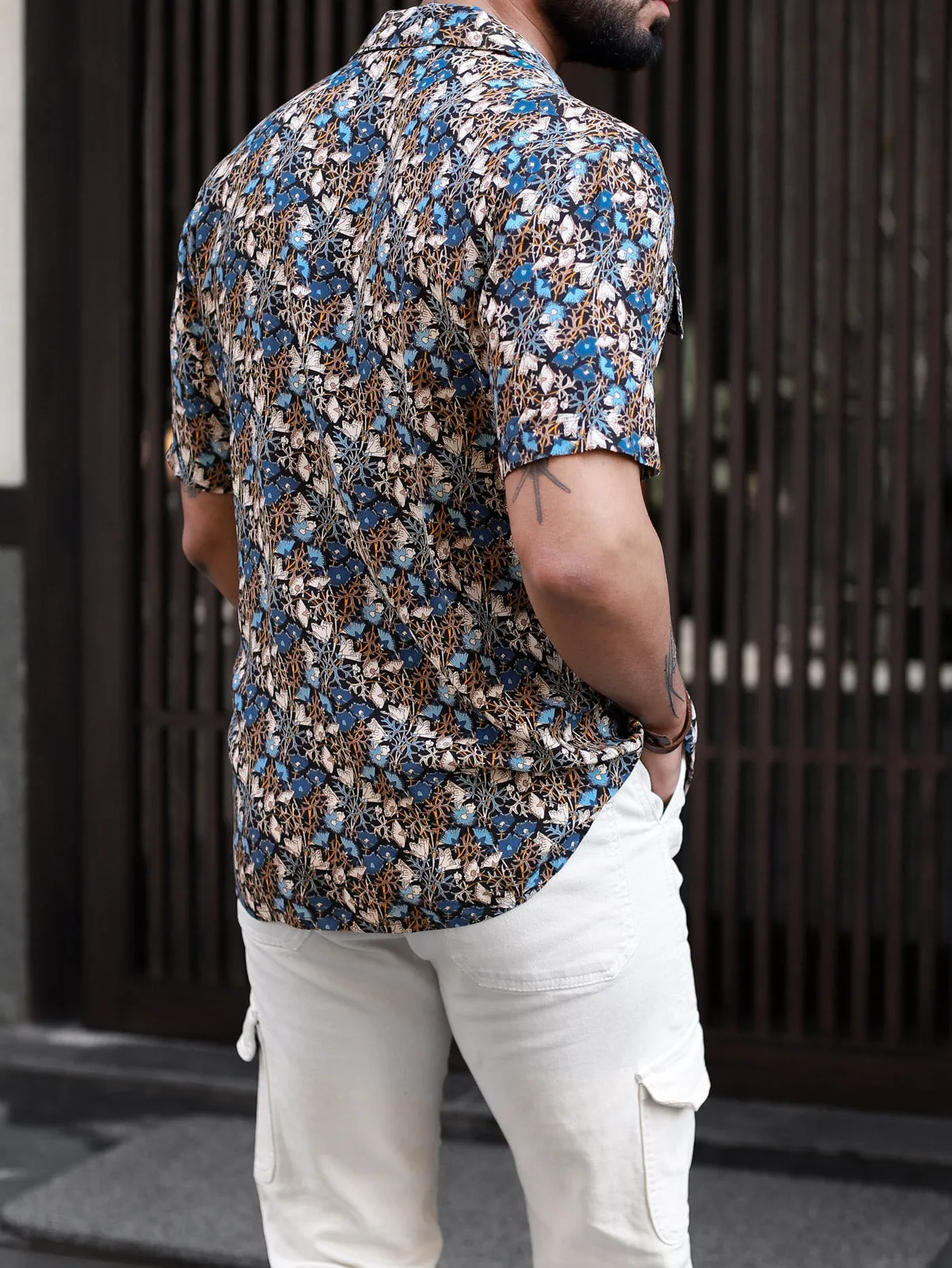 Knight Blue Multicolor Pockets Shirt