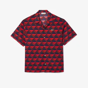 LACOSTE - RELAXED FIT SHORT SLEEVE PATTERNED  SHIRTS Men’s -BLUE-BORDEAUX-IKL