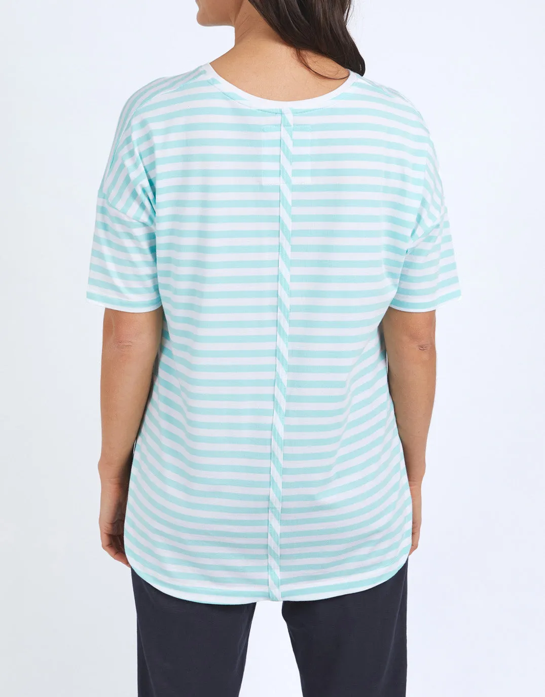 Lauren Short Sleeve Tee - Tonic Blue/White Stripe