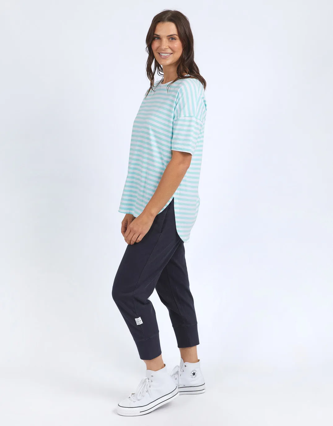 Lauren Short Sleeve Tee - Tonic Blue/White Stripe