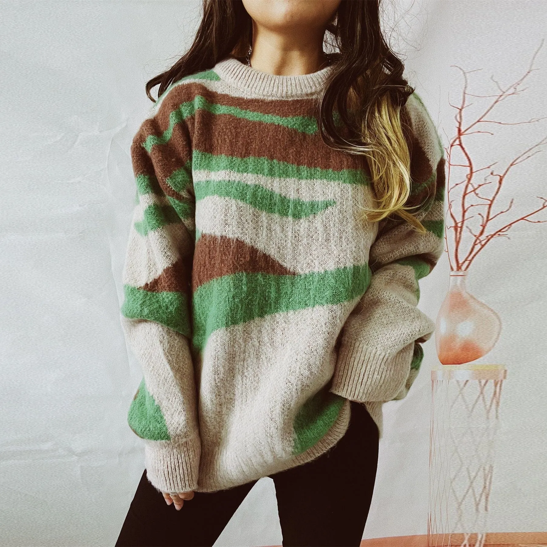 Lava Burst Brushed Pullover Sweater