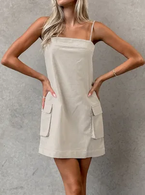 Linen Straight Work Suspender Dress