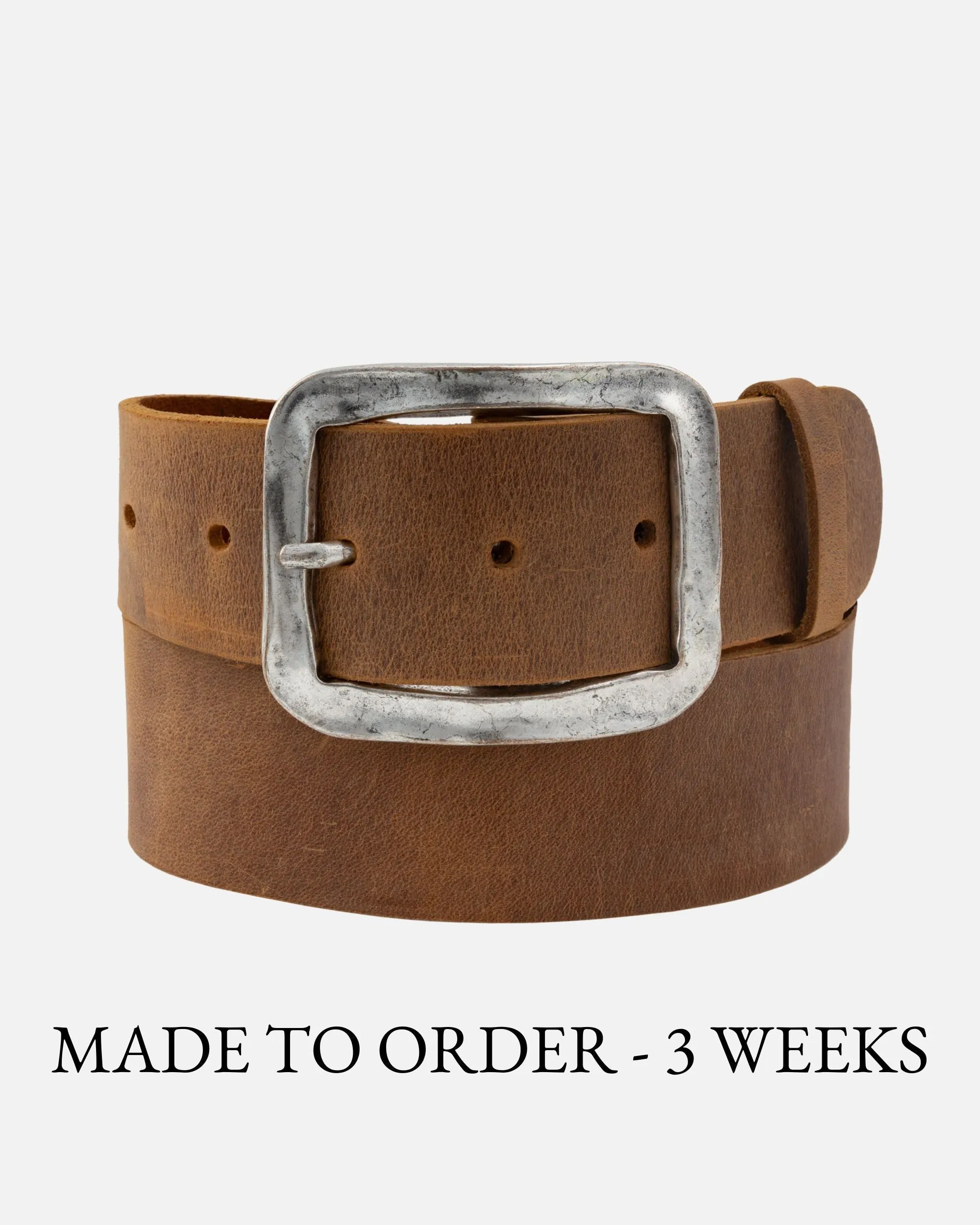 MADE TO ORDER Frans | Antique Buckle Wide Leather Belt