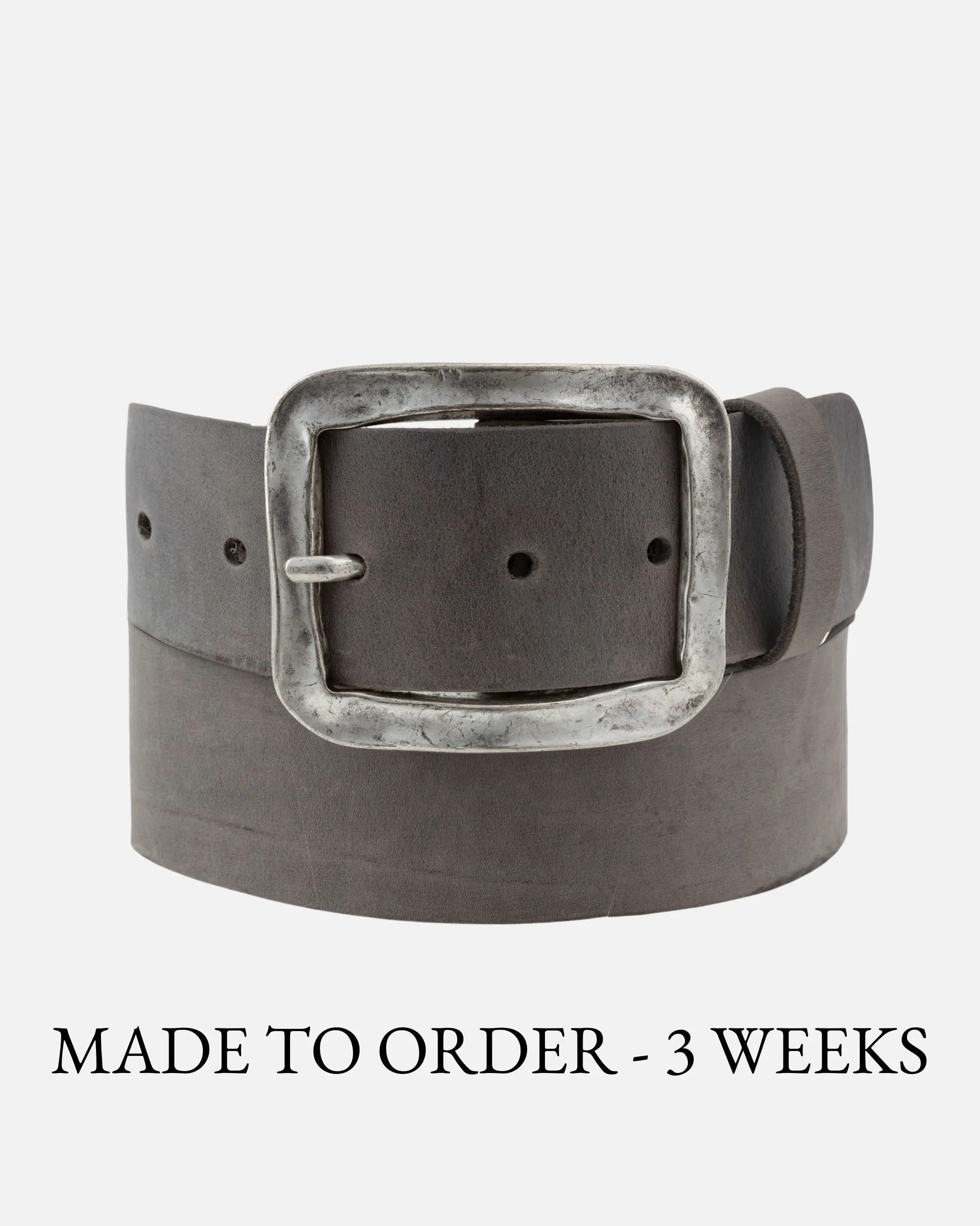 MADE TO ORDER Frans | Antique Buckle Wide Leather Belt