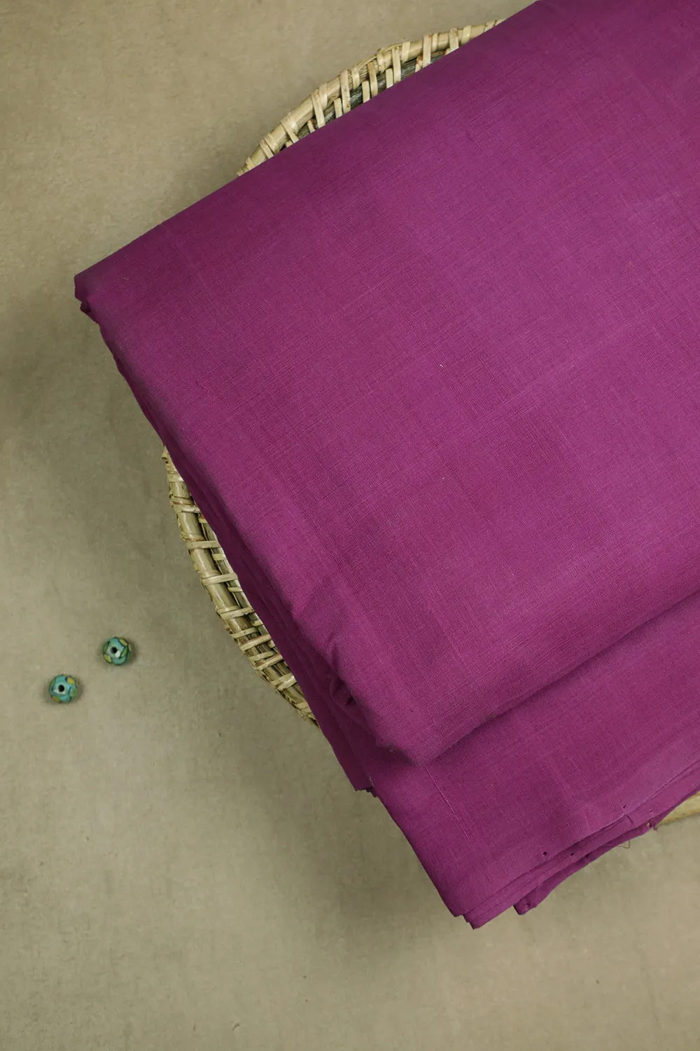 Magenta Pink Plain Mangalagiri Cotton Fabric - 0.55m